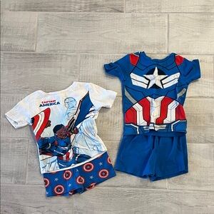 Captain America Kids Pajama Set - Blue and Red